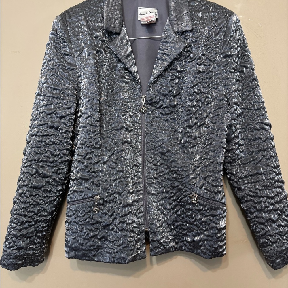 JOSEPH RIBKOFF Vintage Quilted Textured Zip, Collared Jacket